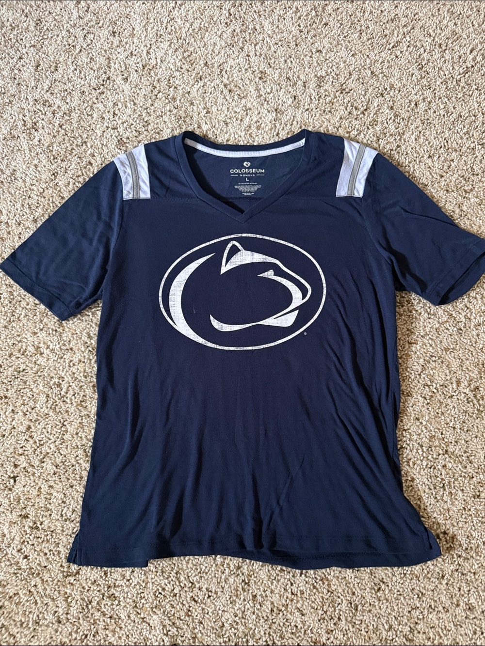 Colosseum Navy Blue Penn State Logo V‑Neck Tee